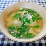 ピーラー大根とニラのお味噌風味卵スープ